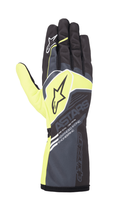 ALPINESTARS TECH-1 K RACE S V2 CORPORATE GLOVES - ANTHRACITE LIME - S (3552723-164-S)