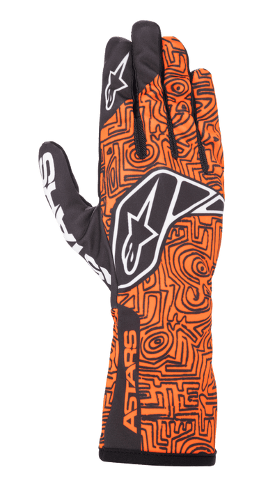 ALPINESTARS TECH-1 K RACE V2 VERTICAL GLOVES - ORANGE FLUO - S (3553023-440-S)