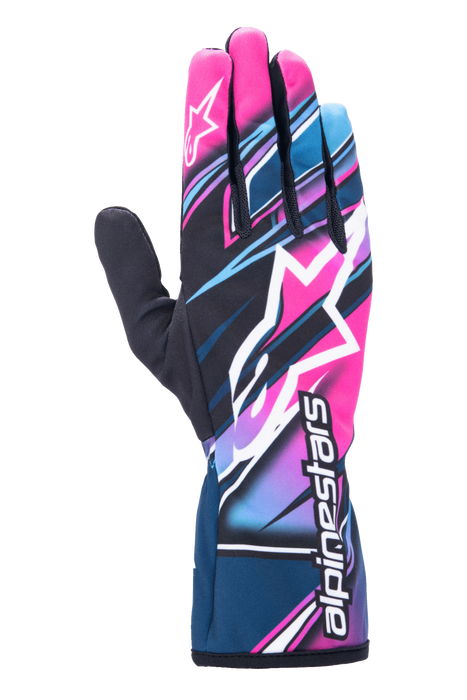 ALPINESTARS TECH-1 K RACE V2 COMPETITION GLOVES - FUCHSIA CYAN WHITE - 2XL (3553224-3035-2XL)