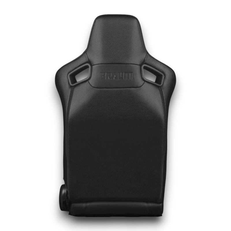 BRAUM RACING ELITE SERIES SPORT SEATS - BLACK SUEDE (GREY STITCHING) (BRR1-BKSD)