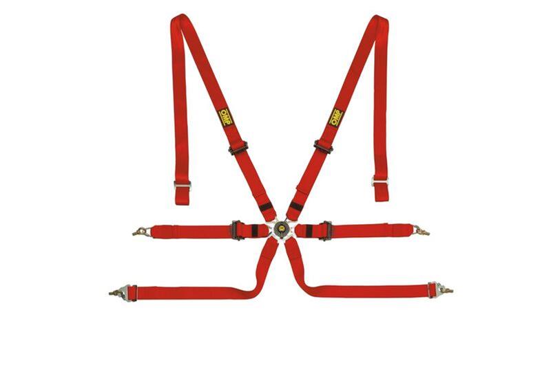 OMP SAFETY HARNESS ONE 2" PULL DOWN RED FIA 8853-2016 (DA0-0202-A01-061)