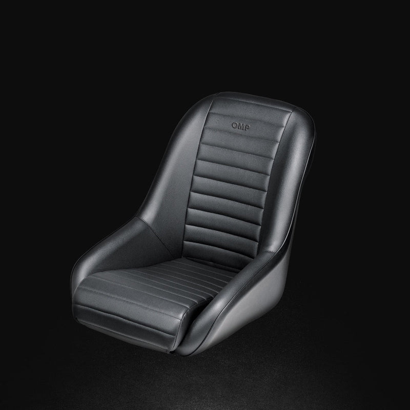OMP SILVERSTONE NEW VINTAGE SEATS WITH STEEL FRAME AND IMITATION LEATHER COVERING. BLACK (HA0-0756-A01-071)