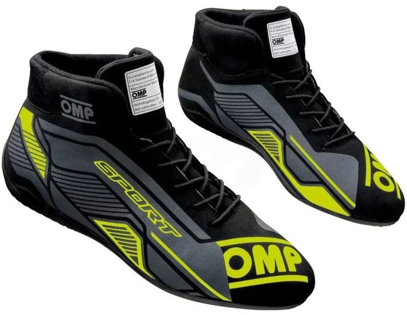 OMP SPORT SHOES FIA 8856-2018 BLACK / FLUO YELLOW SZ. 45 (IC0-0829-A01-178-45)