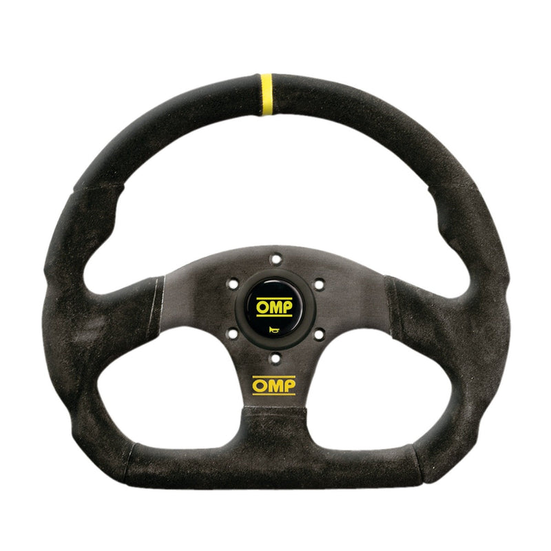 OMP SUPERQUADRO STEERING WHEEL BLACK SPOKES BLACK SUEDE RIM (OD0-1990-071)