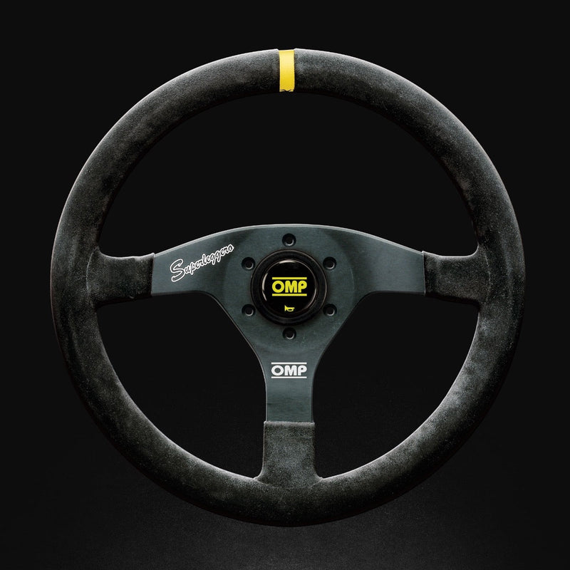 OMP VELOCITA' SUPERLEGGERO: SUEDE LEATHER 350MM DIAMETER STEERING WHEEL. BLACK (OD0-2020-071)