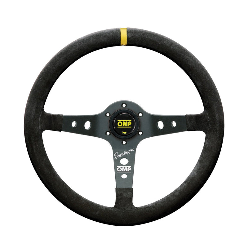 OMP CORSICA SUPERLEGGERO:SUEDE LEATHER 350MM DIAMETER STEERING WHEEL. BLACK (OD0-2021-071)