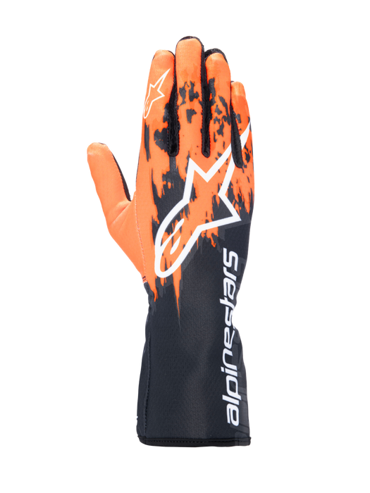 ALPINESTARS TECH-1 K V3 GLOVES - BLACK ORANGE WHITE - M (3551724-134-M)