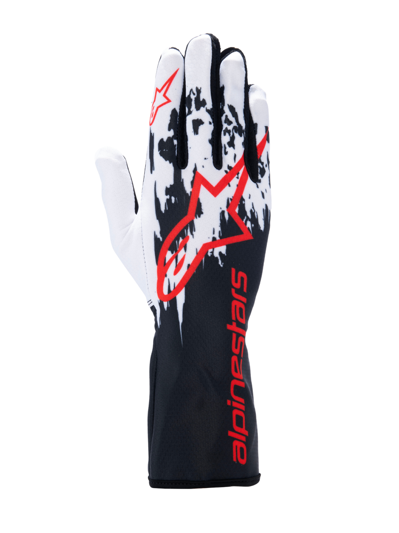 ALPINESTARS TECH-1 K V3 GLOVES - BLACK WHITE RED - S (3551724-123-S)