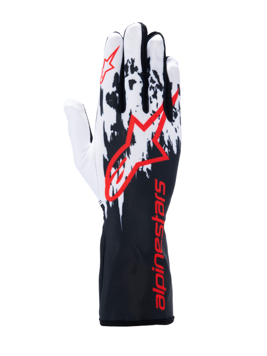 ALPINESTARS TECH-1 K V3 GLOVES - BLACK WHITE RED - S (3551724-123-S)