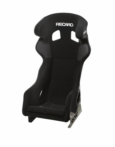RECARO PRO RACER XL SPG SEAT - VELOUR BLACK BOLSTER, VELOUR BLACK INSERT, WHITE LOGO, 4/5/6 POINT BELT (071.38.0630-01)