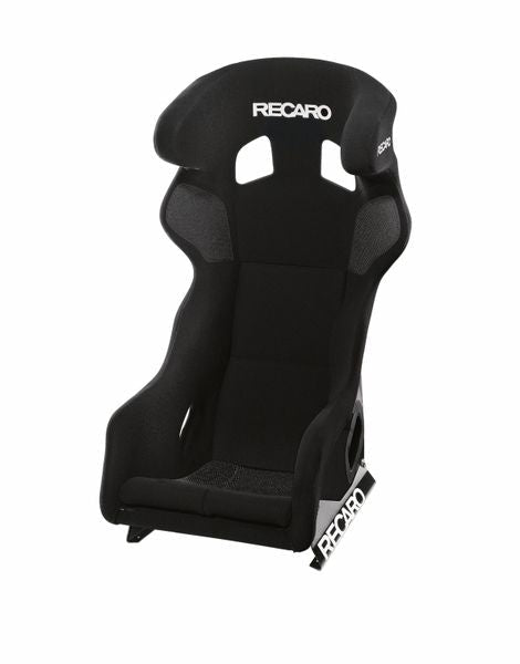 RECARO PRO RACER HANS SPA SEAT - VELOUR BLACK BOLSTER, VELOUR BLACK INSERT, WHITE LOGO, 4/5/6 POINT BELT (071.36.0630-01)