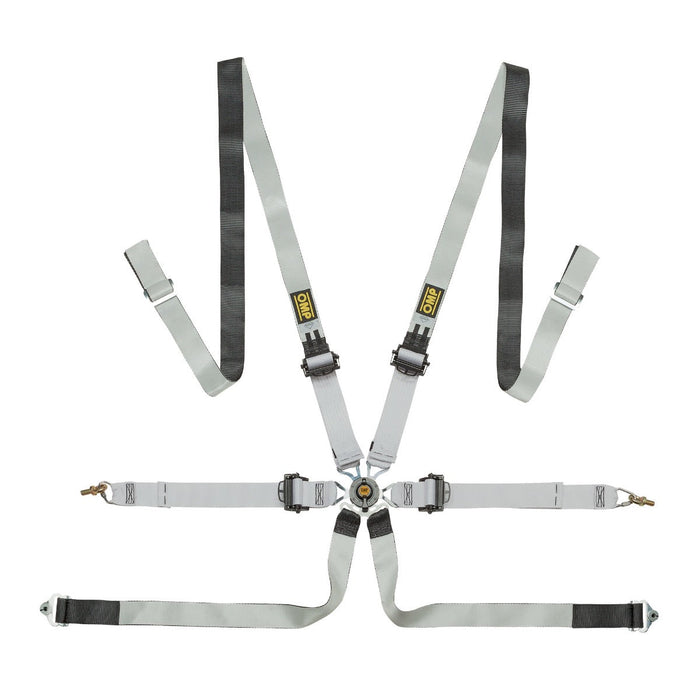 OMP SAFETY HARNESS ONE-D 2" PULL DOWN BLACK/WHITE FIA 8853-2016 - OLD PART NUMBER DA0102HSL076 (DA0-0102-A01-076)