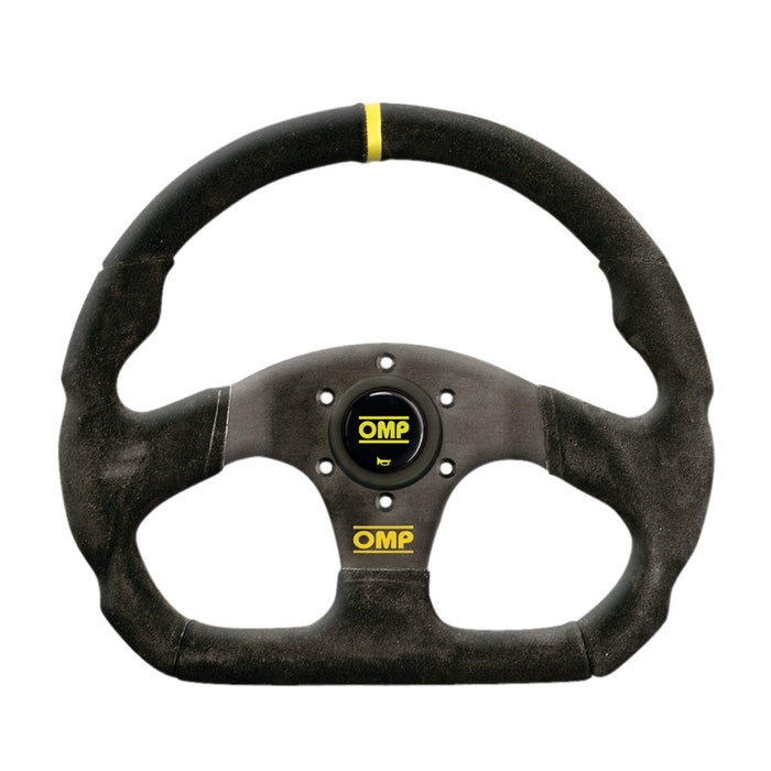 OMP SUPERQUADRO STEERING WHEEL BLACK SPOKES BLACK SUEDE RIM - OLD PART NUMBER OD/1990/NN (OD0-1990-071)