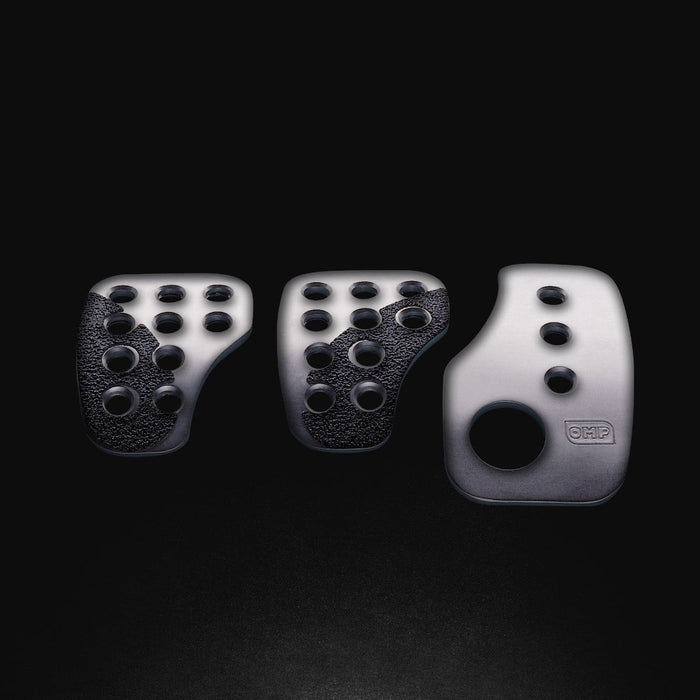 OMP SET 3 RACING PEDALS SILVER - OLD PART NUMBER OA/1040/A (OA0-1040-003)