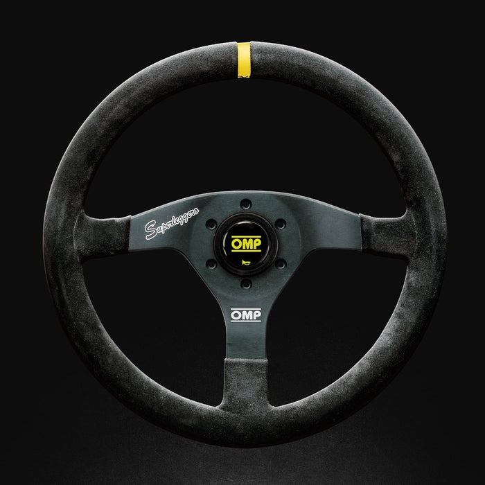 OMP VELOCITA' SUPERLEGGERO: SUEDE LEATHER 350MM DIAMETER STEERING WHEEL. BLACK - OLD PART NUMBER OD/2020/N (OD0-2020-071)
