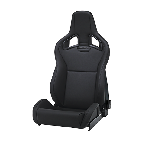 RECARO SPORTSTER CS W/HEAT -PASSENGER SIDE, LEATHER BLACK BOLSTER, LEATHER BLACK INSERT, SILVER LOGO, 3/4 POINT BELT (410.210.3217)