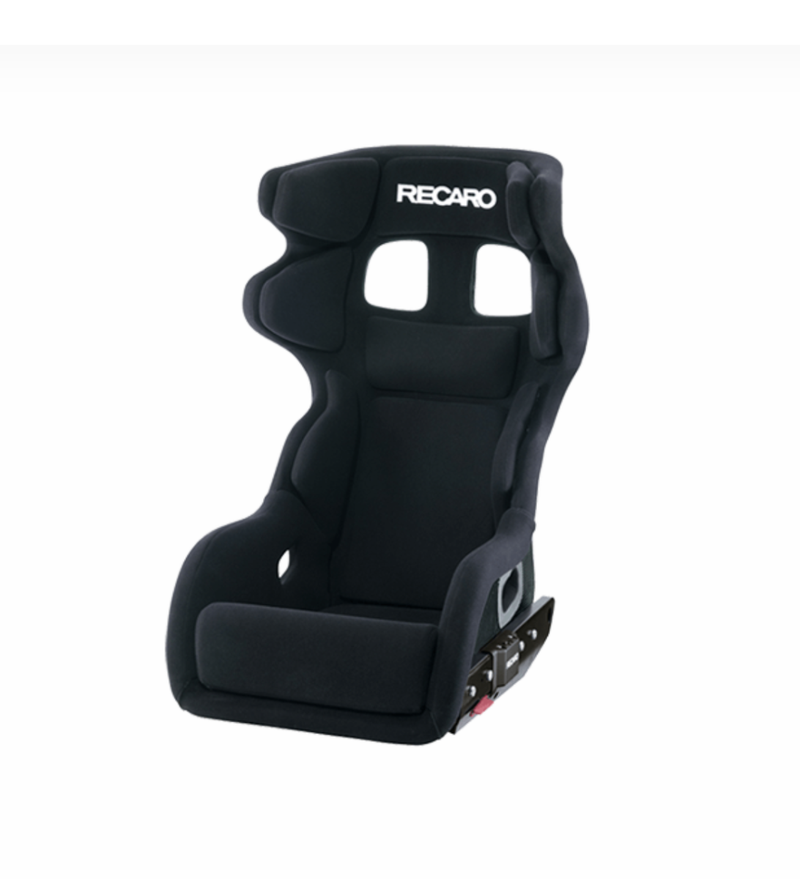 RECARO P1300 GT SEAT - VELOUR BLACK BOLSTER, VELOUR BLACK INSERT, WHITE LOGO, 4/5/6 POINT BELT *INCLUDES 7308864 FLEXIBLE ADAPTER P1300 GT (FIA CERTIFIED) (071.87.0995-01)